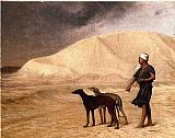 Team of Dogs in the Desert by Jean-Leon Gerome